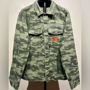 H&M Camo Patterned Shacket with Orange Embroidery - Size S (Men’s)